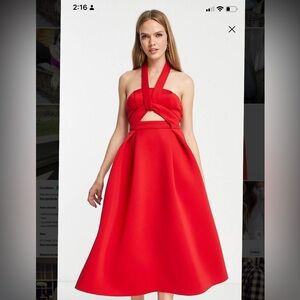 ASOS DESIGN twist cut halter midi dress